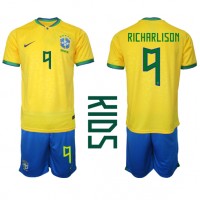 Dres Brazil Richarlison #9 Domaci za djecu SP 2022 Kratak Rukav (+ kratke hlače)